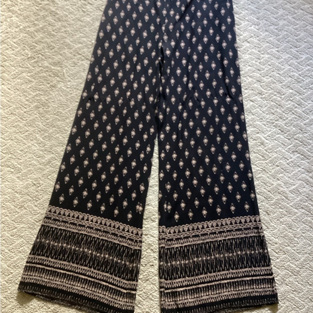 BOHO WIDE LEG FESTIVAL HIPPIE STYLE PANTS JUNIOR SIZE LG TRIBAL PRINT